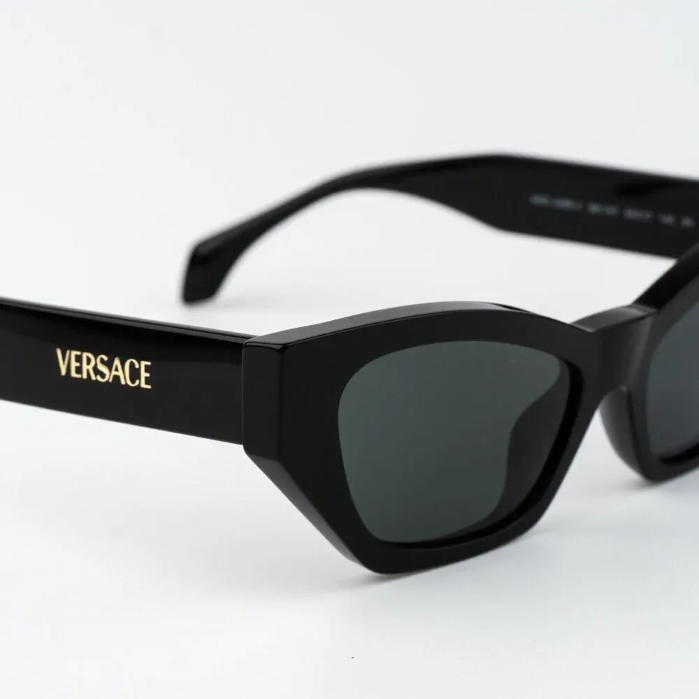 Versace Women Sunglasses Black Grey Cat Eye VE4488U GB1/87 NEW AUTHENTIC